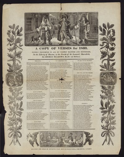 Kopio säkeistä vuodelta 1833 tekijältä English School