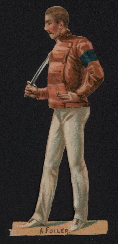A foiler, miekkailu (chromolitho) tekijältä English School