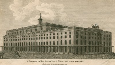 Täysi näkymä uudesta Drury Lane -teatterista Lontoossa, kun se on valmis tekijältä English School