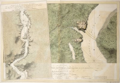 Fort Montgomeryn ja Fort Clintonin suunnitelma 1774-1779 tekijältä English School