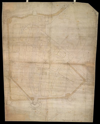 Portsmouthin kaupungin linnoitussuunnitelma, noin 1545-1546. tekijältä English School