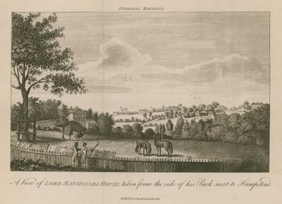 Näkymä Lord Mansfields Housesta hänen puistonsa puolelta Hampsteadin vieressä tekijältä English School