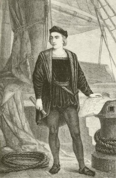 Nuori Christopher Columbus (1451-1506), genovalainen tutkimusmatkailija tekijältä English School
