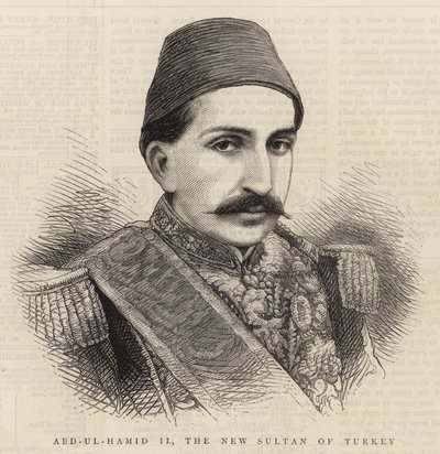 Abd-ul-Hamid II, Turkin uusi sulttaani (kaiverrus). tekijältä English School