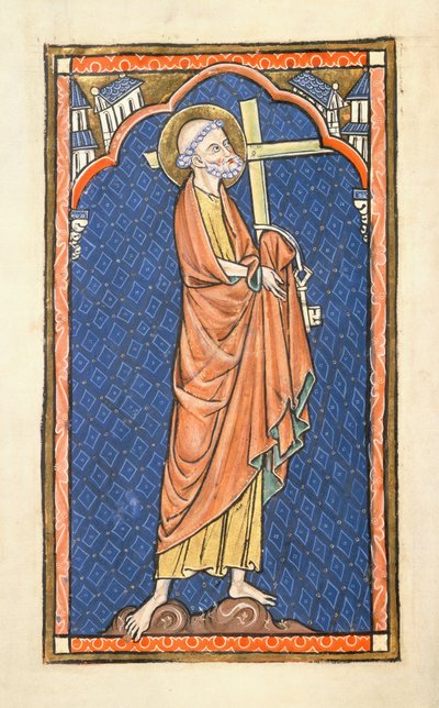 Lisää 50 000 f.7v St. Peter, Oscott Psalter, n. 1270 (vellum) tekijältä English School