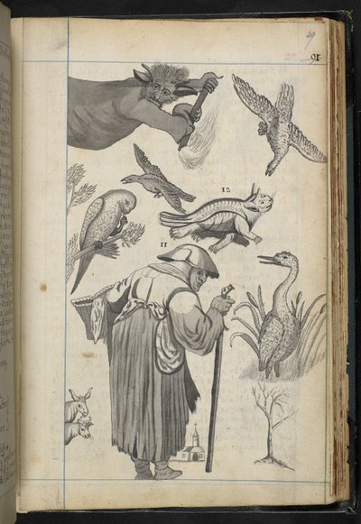 Lisää MS 32496 f.49r Kuvitus julkaisusta "Nituuden diskurssi sellaisena kuin se esiintyi Fuystonen Edward Fairfaxin perheessä" (kaiverrus) tekijältä English School