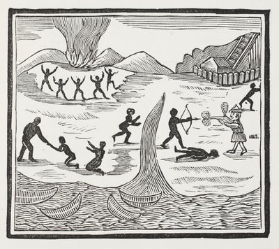 Perjantain tulo, kuvitus John Ashtonin pubista Chap-books of the Eighteenth Century. 1882 tekijältä English School