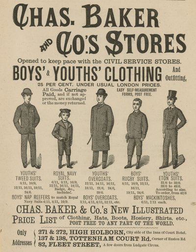 Mainos Chas Baker & Cos Storesista tekijältä English School