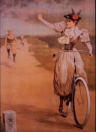 Humber-polkupyörien mainos, n. 1898 (väri litho) tekijältä English School