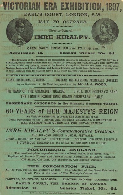 Mainos Victorian Era Exhibition, 1897, Earls Courtissa tekijältä English School