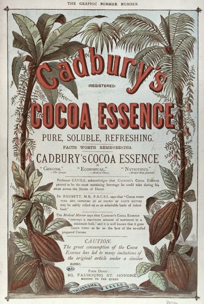 Mainos Cadburys Cocoa Essencelle, The Graphic, 1878 tekijältä English School