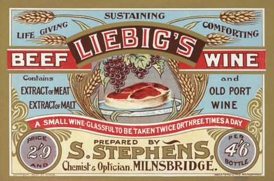 Mainos Liebigs Beef Wine -viinistä tekijältä English School