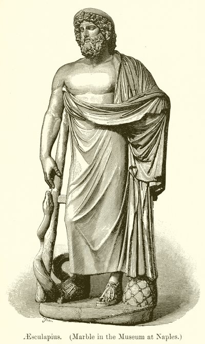 Aesculapius (Napolin museossa oleva marmori) (kaiverrus). tekijältä English School