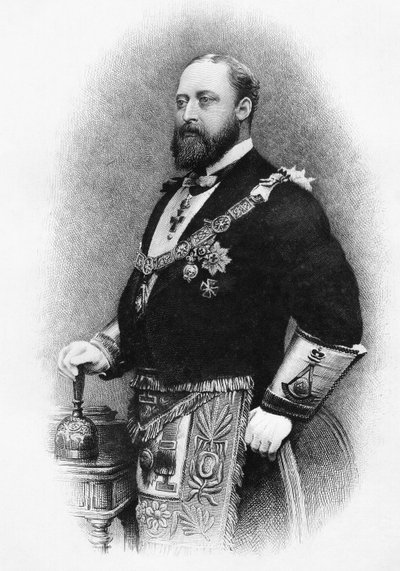 Albert Edward, Walesin prinssi, teoksesta "The History of Freemasonry, osa I", julkaisija Thomas C. Jack, Lontoo, 1883 tekijältä English School