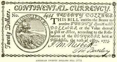 American Twenty Dollars Bill (1775) tekijältä English School