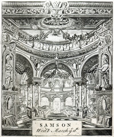 Pääsylippu Händelin oratorioon "Samson", 11. maaliskuuta 1743 tekijältä English School