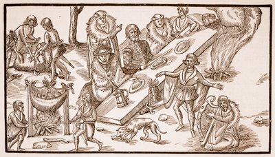 Irlantilainen juhla, 1581 (seepiakuva) tekijältä English School