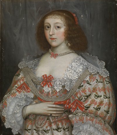 Tunnistamaton nuori nainen Kaarle I:n ajalta, noin 1635 (öljymaalaus). tekijältä English School