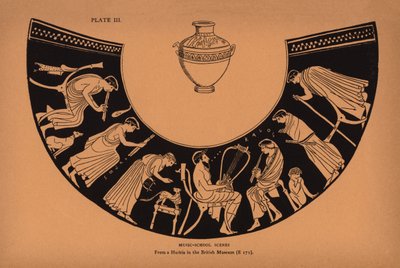 Antiikin Kreikan koulutus: (litografia): Musiikkikoulukohtaukset (litografia) tekijältä English School