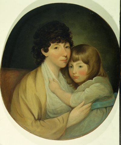 Anna Maria White (rouva Charles Trench) ja lapsi (öljy kankaalle) tekijältä English School