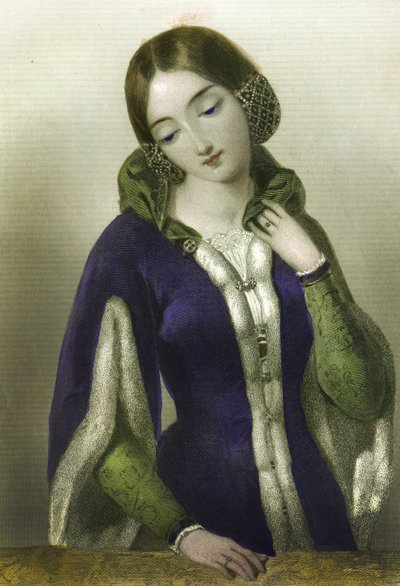 Anne of Bohemia, kuningatar Richard II:lle, paina Henry G. Bohn, 1856 tekijältä English School