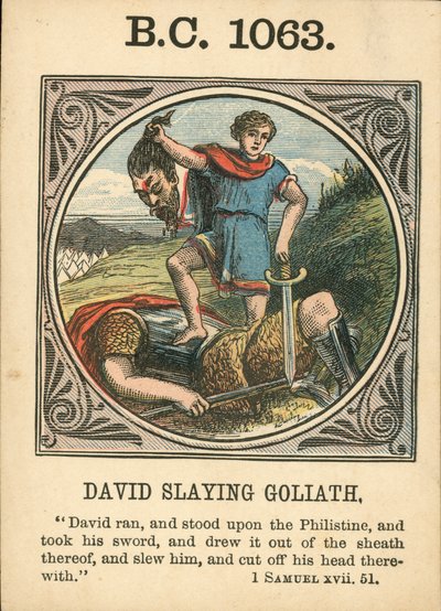 Anno Mundi: David Slaying Goliath (värilitografia). tekijältä English School