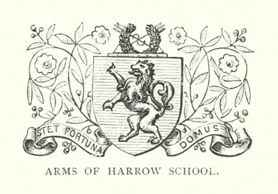 Harrow Schoolin vaakuna (kaiverrus) tekijältä English School