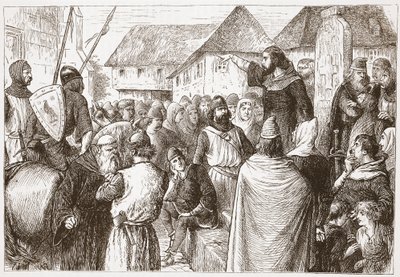 Arnold of Brescia Saarnaa, kuvitus James Aitken Wylien (1808-1890) teoksesta The History of Protestantism, pub. 1878 tekijältä English School