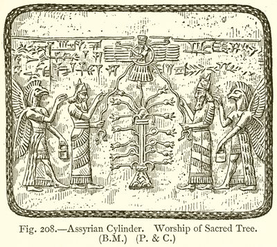 Assyrian sylinteri. Pyhän puun palvonta tekijältä English School