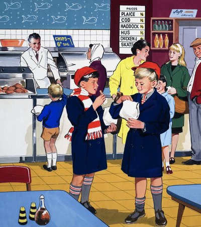 Fish & Chips -myymälässä tekijältä English School