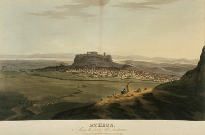 Ateena, kuvitus J. C. Hobhousen "Matka Albanian ja muiden maakuntien halki... Konstantinopoliin vuosina 1809-1810" tekijältä English School