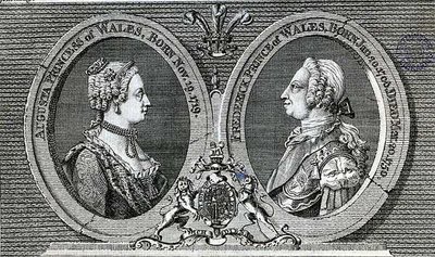 Augusta, Walesin prinsessa (1719-72) ja Frederick Louis, Walesin prinssi (1707-51), muistomerkki Gentleman
