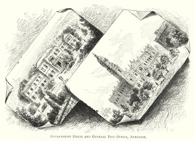 Australia: Government House and General Post Office, Adelaide (kaiverrus) tekijältä English School