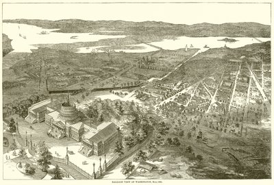 Ilmapallonäkymä Washingtonista toukokuussa 1861 tekijältä English School