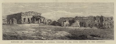 Cawnporen kasarmi, jota kenraali Wheeler puolusti vuonna 1857, kunnes se muutettiin tähän tilaan (kaiverrus) tekijältä English School