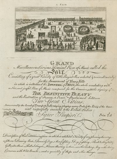 Bartholomew Fair, Lontoo: Ilmoitus messuista vuodelle 1806 tekijältä English School