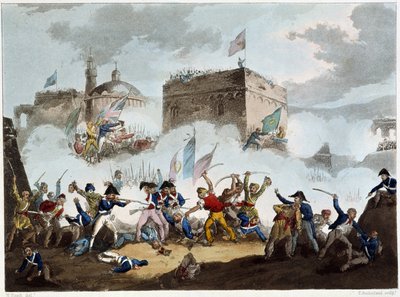 Battle of Saint John of Acre, 8. toukokuuta 1799 - Sutherlandin "" The Napoleon Wars" -kirjassa, Dubourg, Lontoo, imp. kirjoittanut Jenkins tekijältä English School