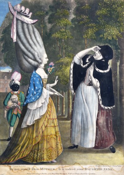 Älä hämmästy Rakas äiti - Se on todellakin tyttäresi Anne, Grimmin alkuperäisestä piirroksesta, joka on painettu Carington Bowlesille, Lontoolle, pubille. 1774 tekijältä English School