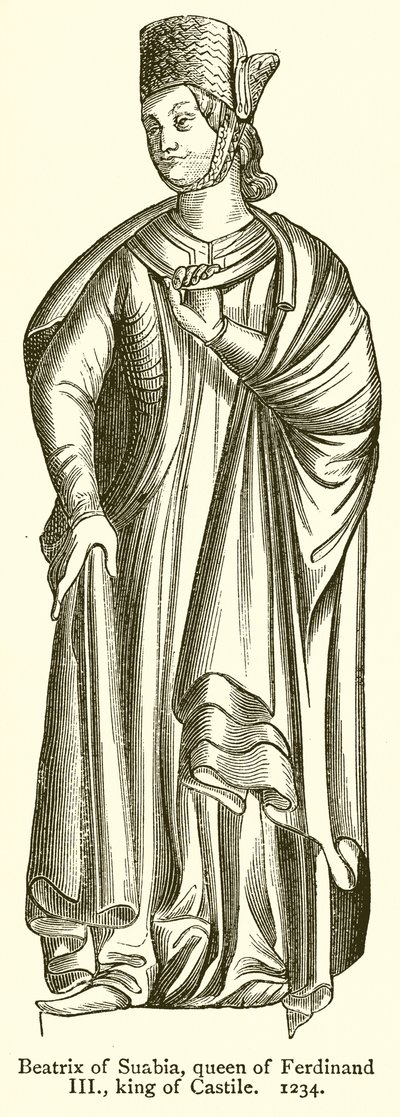 Beatrix Suabialainen, Ferdinand III:n kuningatar, Kastilian kuningas. 1234 tekijältä English School