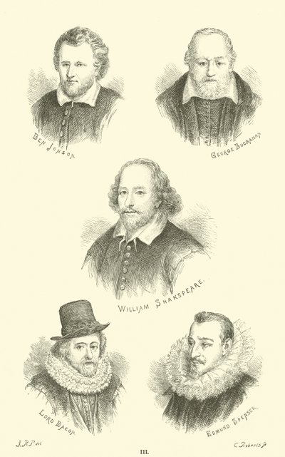Ben Jonson, George Buchanan, William Shakespeare, Lord Bacon, Edmund Spenser tekijältä English School