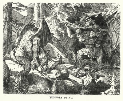 Beowulf kuolee (kaiverrus) tekijältä English School