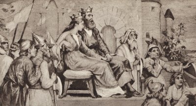 Bertha, Kentin kuninkaan Aethelbertin vaimo (litho) tekijältä English School
