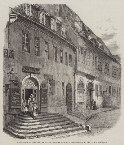 Händelin syntymäpaikka, Halle, Saksi (kaiverrus) tekijältä English School
