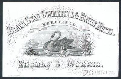 Black Swan Commercial & Family Hotel, Sheffield, kauppakortti tekijältä English School