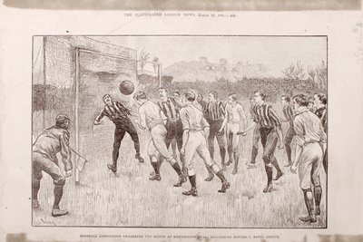 Blackburn Rovers vs. Nottingham County Kennington Ovalissa, The Illustrated Sporting and Dramatic News, 23. maaliskuuta 1891 tekijältä English School