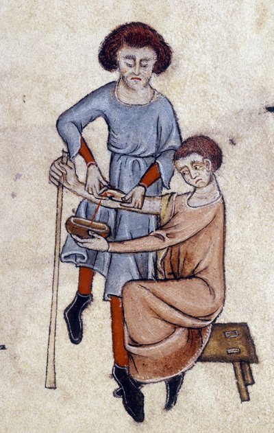 Verenlasku, Luttrell Psalter, n. 1325-1325 (vellum) tekijältä English School
