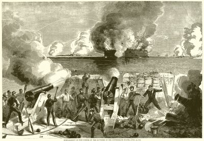Konfederaatiovaltioiden patterit pommittivat Fort Sumteria, 13. huhtikuuta 1861 tekijältä English School
