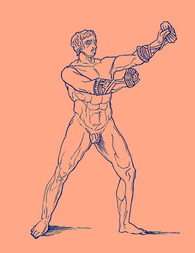 Boxer, Olympia-kuvitus, Adolf Boetticher, 1886 (digitaalisesti paranneltu kuva) tekijältä English School
