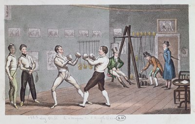 Nyrkkeily Englannissa, 1823 (värikaiverrus) tekijältä English School
