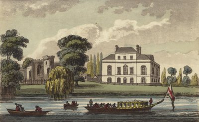 Brandenburg House, Hammersmith, Lontoo, Caroline of Brunswick, Yhdistyneen kuningaskunnan kuningatar ja kuningas Yrjö IV:n vieraantunut vaimo, koti (värillinen kaiverrus) tekijältä English School